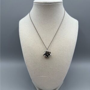 Elegant Silver Rose Pendant Necklace
